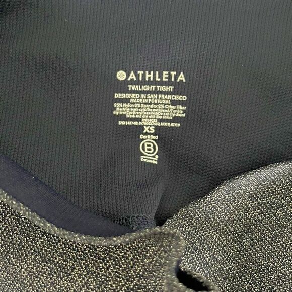 Athleta Twilight Tight Navy Blue Silver XS - Picture 4 of 5